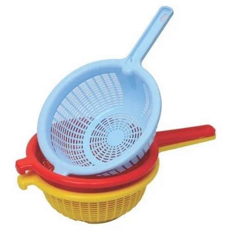 Plastic Blue And Yellow Colander With Handle at Rs 28.77/piece in Loni | ID: 19158356197