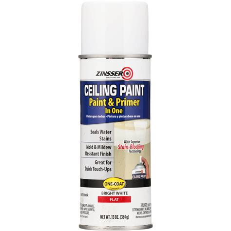 Zinsser® Bright White Flat Interior Paint & Primer in One Ceiling Spray Paint 13 oz. Aerosol Can ...