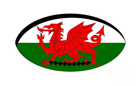 Welsh Flag Rugby Ball Digital Art by Bigalbaloo Stock