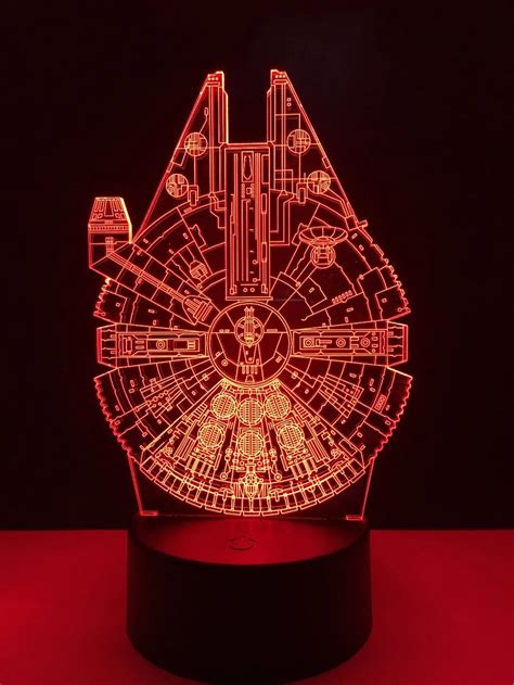 Star Wars Lamp Novelty Lighting 3D Light Millennium Falcon 7 Colors Changing LED Lamp NEW Lights ...