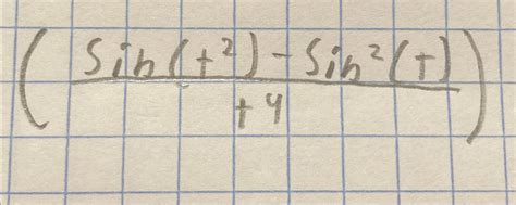 Solved (sin(t2)-sin2(t)t4) ﻿Find the derivative | Chegg.com