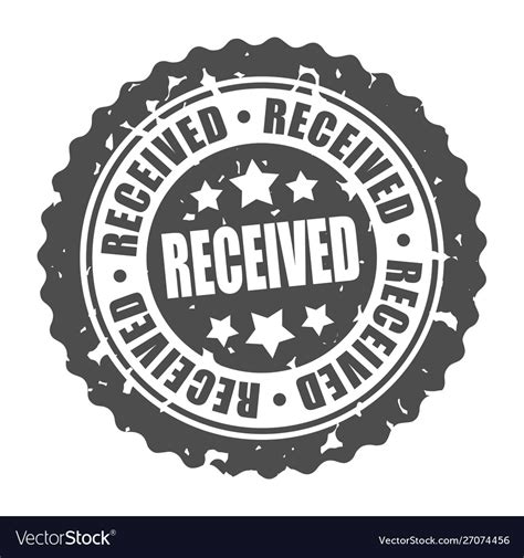 Round stamp received Royalty Free Vector Image