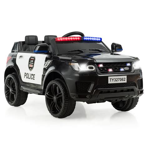 Costway Kids 12V Electric Ride On Car Police Car with Remote Control Black - Walmart.com