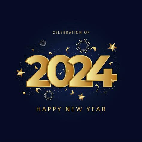 celebration of happy new year 2024 gold poster design illustration ...