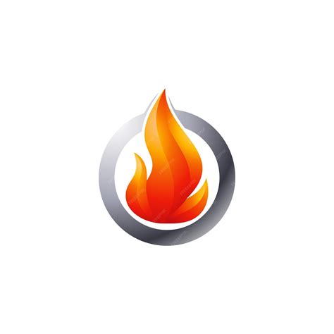 Premium Vector | Fire flame on circle logo design