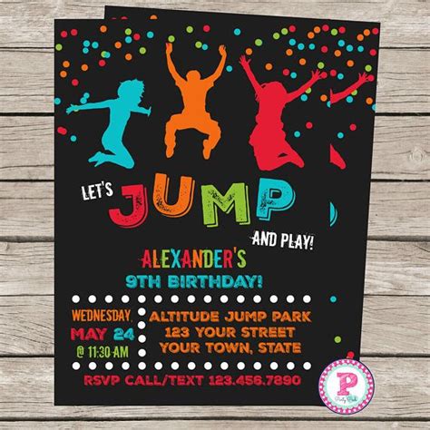 INSTANT EDITABLE Trampoline Park Birthday Party Invitation | Etsy ...