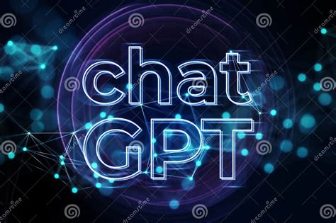 Glowing Chat Gpt Hologram on Polygonal Blurry Bokeh Background ...