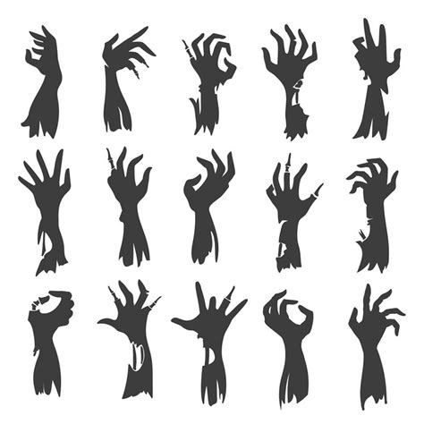 Undead zombie hand silhouettes By vectortatu | TheHungryJPEG