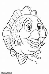 Crappie Fish Cute coloring Page sketch template
