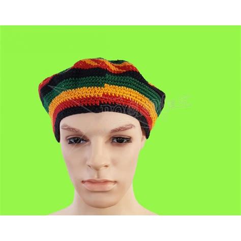 Crochet – Rasta Colors Beret Hat - Rockos Online Store