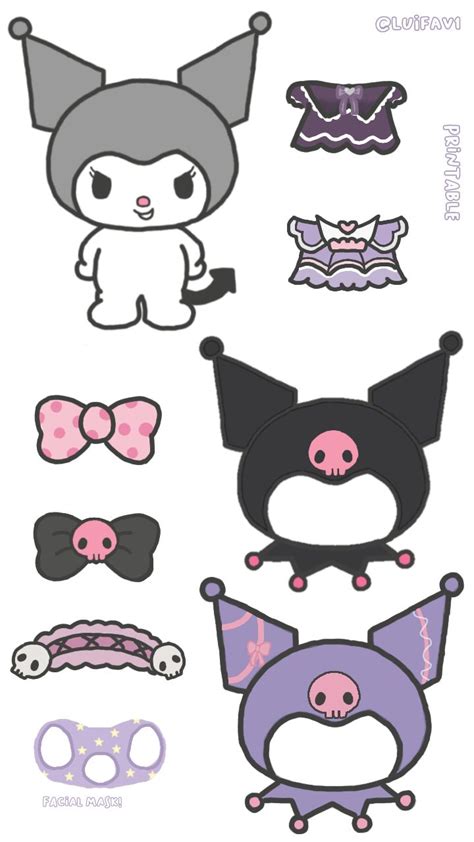 Kuromi Doll Template in 2024 | Hello kitty printables, Hello kitty ...