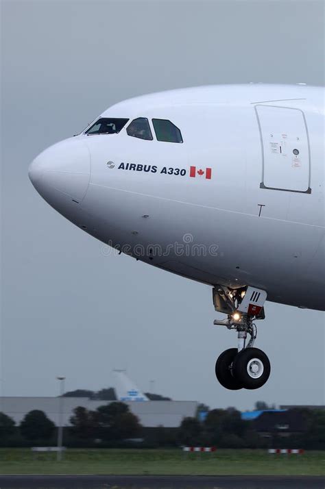 Air Canada Airplane Taking Off from Airport, Close-up View of Cabin ...