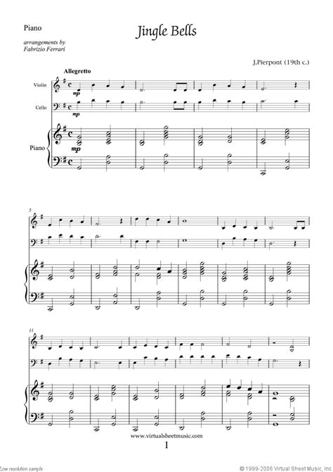 Piano Trio Christmas Sheet Music Carols for violin, cello and piano