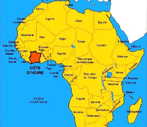 Cote D Ivoire Map Of Africa | Map Of Africa