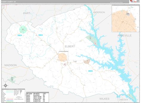 Elbert County, GA Wall Map Premium Style by MarketMAPS - MapSales