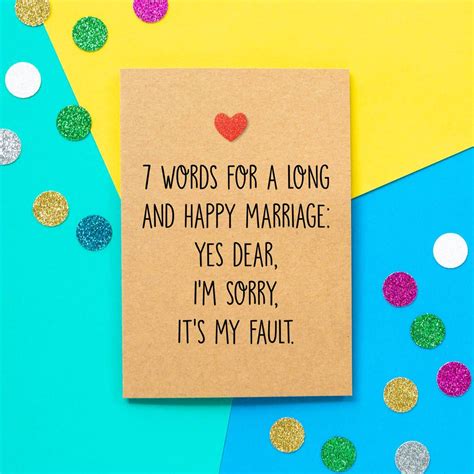 'Long And Happy Marriage' Funny Wedding Card By Bettie Confetti | Funny wedding cards, Wedding ...