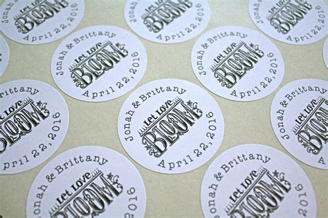 Wedding favor labels personalized stickers. 2 round