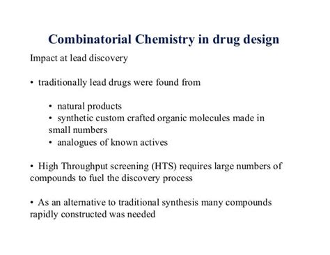 Combinatorial chemistry 1