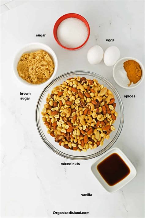 Easy Homamde Candied Mixed Nuts Recipe - Organized Island