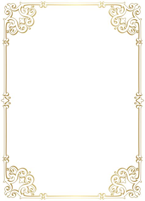 Decorative Border Frame PNG Clip Art | Gallery Yopriceville - High-Quality Images and ...