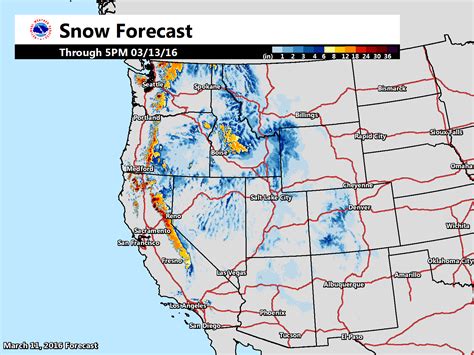 Western USA Snowfall Forecast Next 3-Days | Up to 2-3 Feet of Snow for ...