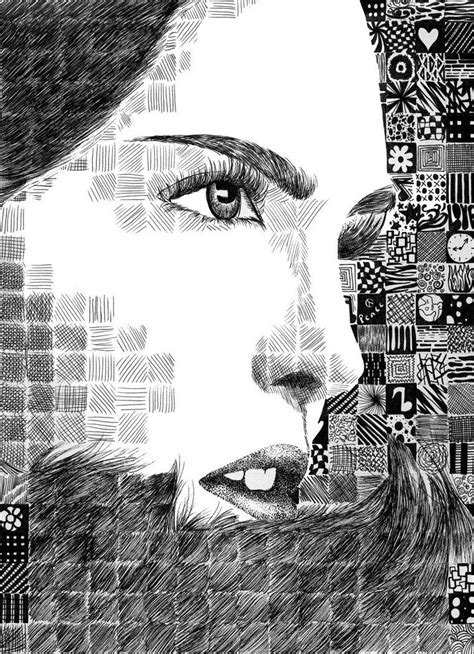 Grid Pattern Portrait by ~randomWaffle123 on deviantART | Ilustrações gráficas, Ilustrações ...