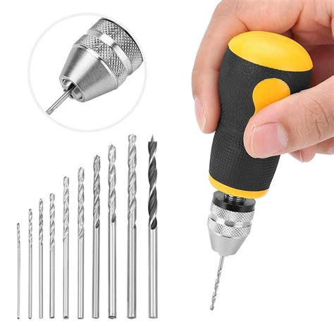 OTVIAP Mini Hand Drill, Micro Hand Drill,Micro Mini Portable Tool Set Small Hand Drill & 10 pcs ...