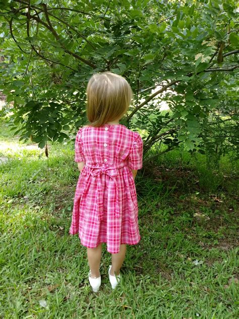 Vintage Style Dress, Madras Dress, Girls Size 3, Pink and Red Dress ...