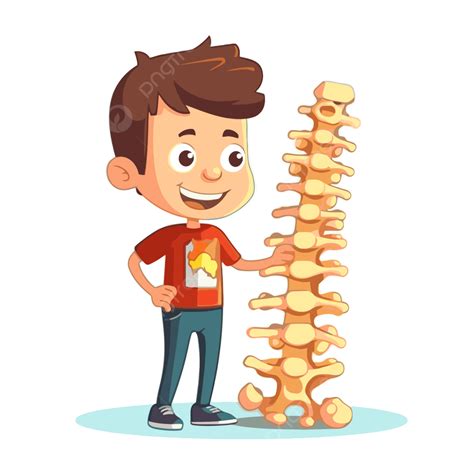 Backbone Clipart Boy Standing Near A Boy Showing A Bones Spine Vector ...