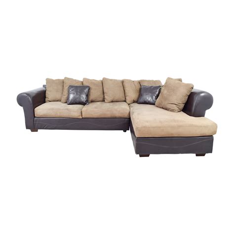 Two Tone Tan And Dark Brown Microfiber Sectional Sofas | www.resnooze.com