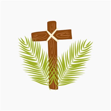 Premium Vector | Palm Sunday Cross Illustration