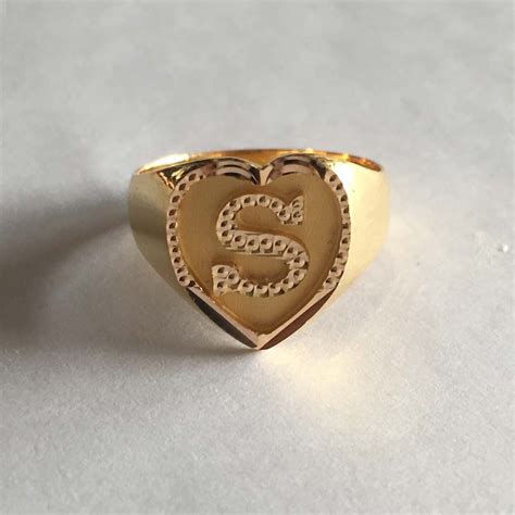 Heart-Touching-Initial-Rings-1 | Gold ring designs, Gold initial ring, Gents gold ring