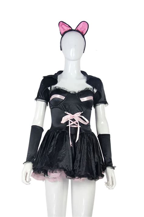 Halloween Miss Kitty Lace Cat Costume sexy Kitty cosplay costume in stock-in Movie & TV costumes ...