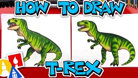 How To Draw A Realistic T-Rex Dinosaur | Art For Kids Hub