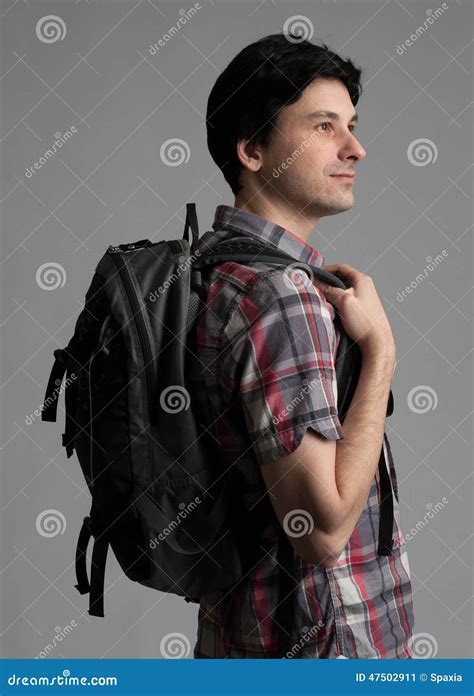 Man with backpack stock image. Image of hiking, lifestyle - 47502911