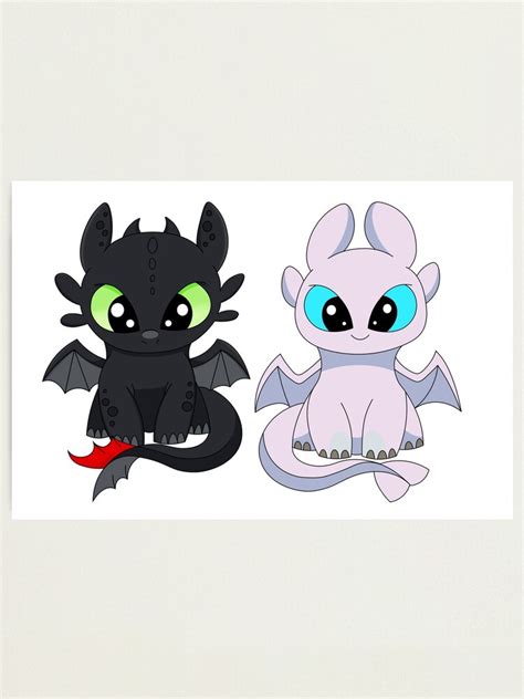 "Toothless & Light fury Baby Dragons, night fury, httyd, dragon babies ...