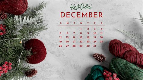 Free Downloadable December 2021 Calendar - The Knit Picks Staff ...