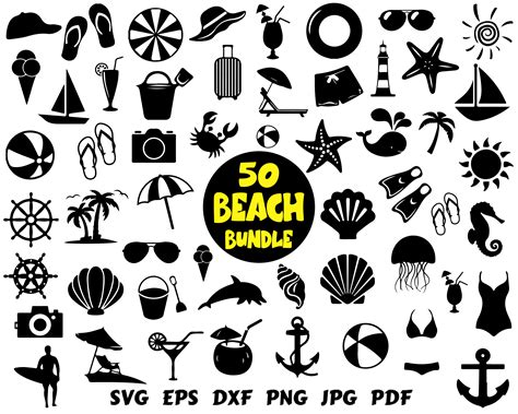 Summer Beach Bundle Svg Beach Svg Summer Svg Beach Cut File | Etsy