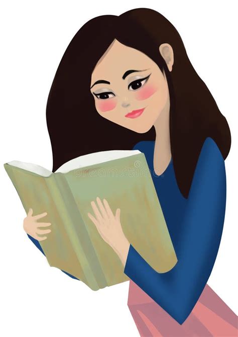 Girl Reading stock illustration. Image of lady, beautiful - 58333378