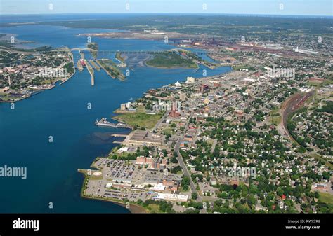 aerial, Sault St Marie, Ontario Stock Photo - Alamy