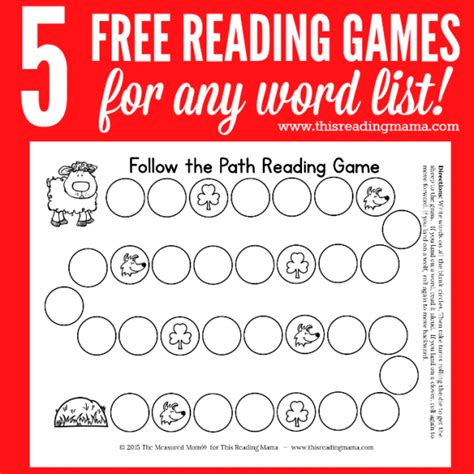 5 FREE Reading Games for Any Word List