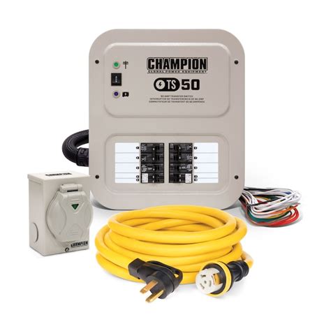 Champion Power Equipment 50-Amp Manual Transfer Switch Kit with Power ...