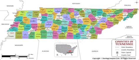 Buy Tennessee County Map Online, Purchase Tennessee County Map