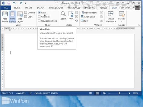Cara Memunculkan Ruler Di Word 2013