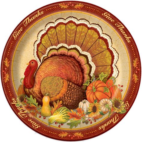 Give Thanks Thanksgiving Dinner Paper Plates, 10.25 in, 8ct - Walmart ...