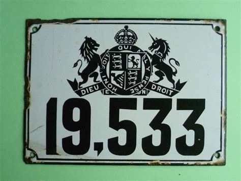 Pre War London Taxi enamel licence plate. This would normally be fitted ...