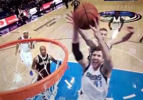 Watch Spry Dirk Nowitzki Sprint Floor And Throw Down Powerful Dunk