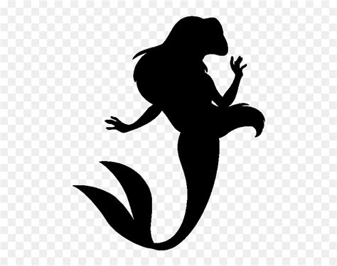 Little Mermaid Silhouette - Little Mermaid Ariel Silhouette, HD Png ...