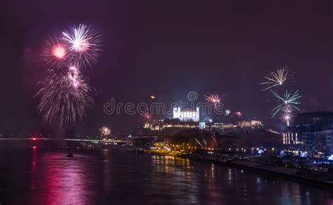 Fireworks on river stock image. Image of close, holiday - 136985829