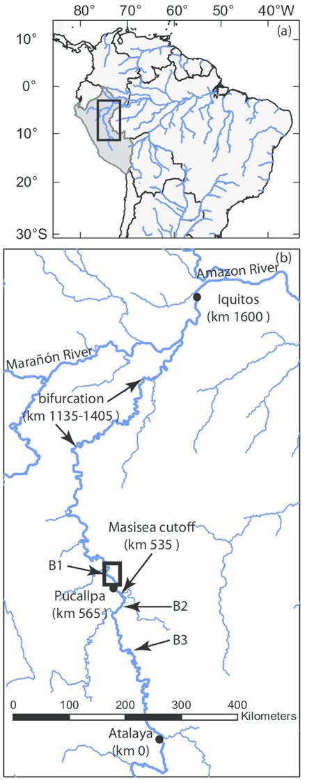 Map of the Ucayali River in Peru. (a )Northern South America with major... | Download Scientific ...